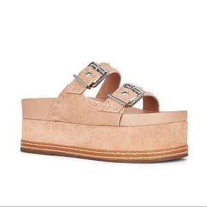 X Revolve Sirah Flatform Slide Schutz True Beige